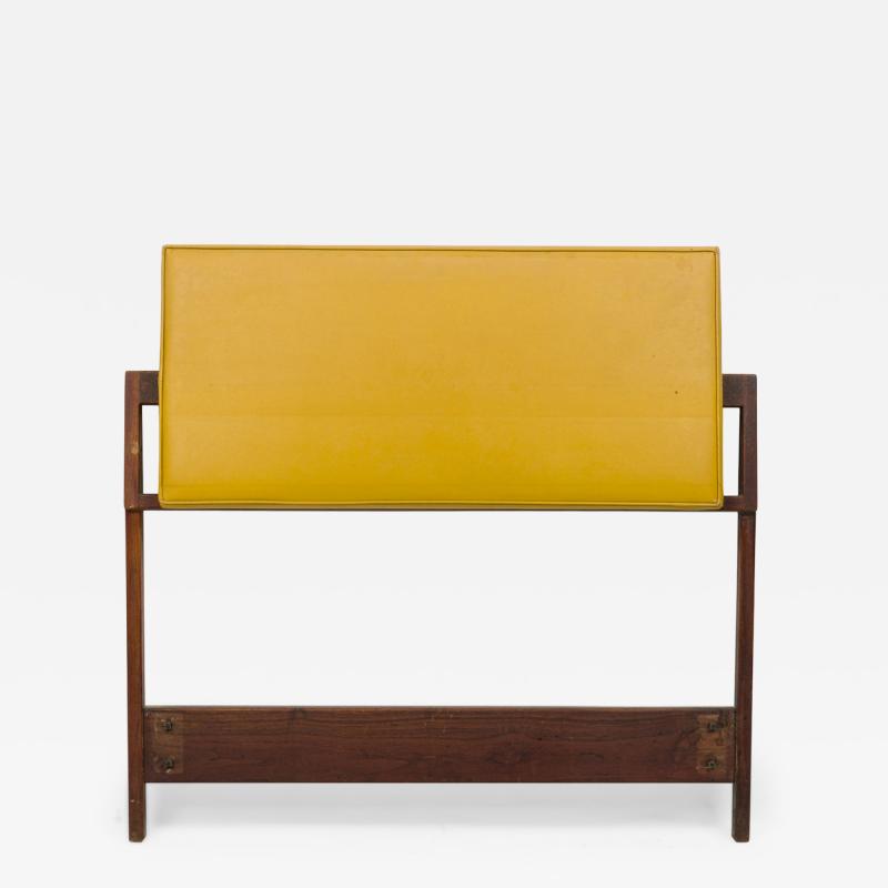 Jens Risom Jens Risom Danish Single Bed Headboards with Mustard Yellow Vinyl Cushions