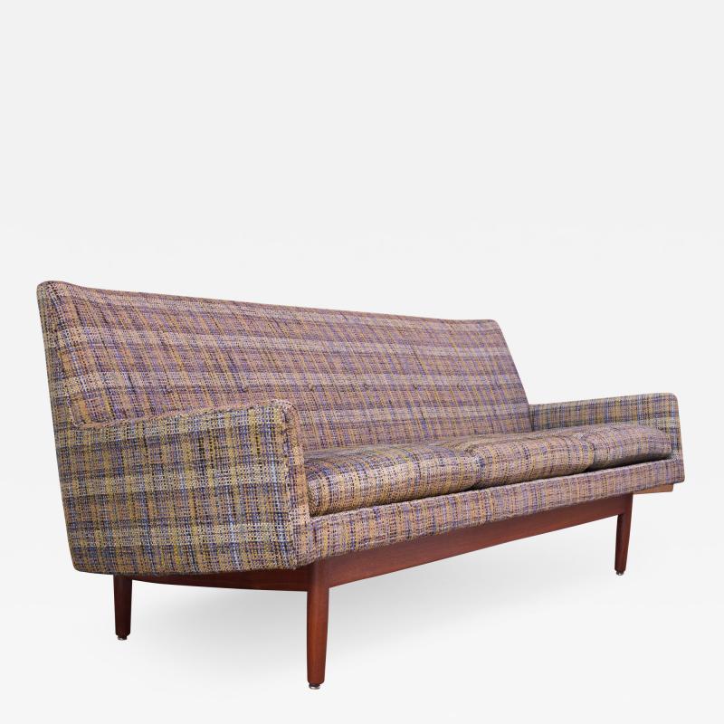 Jens Risom Jens Risom Floating Sofa in Walnut with Original Tweed Upholstery