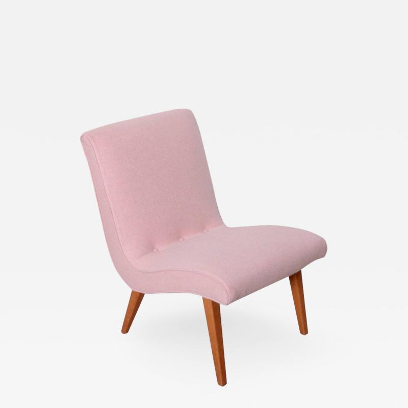 Jens Risom Jens Risom Lounge Chair 654U for Knoll in Pink Felt Fabric