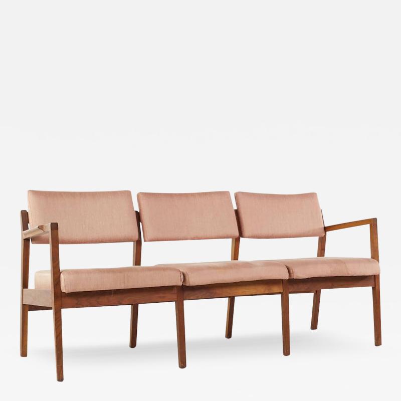 Jens Risom Jens Risom Mid Century Walnut 3 Seat Sofa