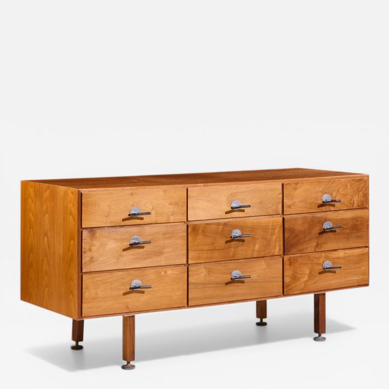 Jens Risom Jens Risom Mid Century Walnut 9 Drawer Dresser Credenza