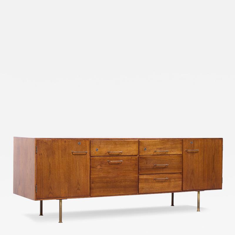 Jens Risom Jens Risom Mid Century Walnut and Brass Credenza