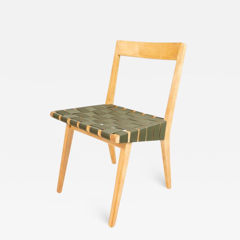 Jens Risom Jens Risom for Knoll Model 666 Side Chair in Birch and Green Strapping USA