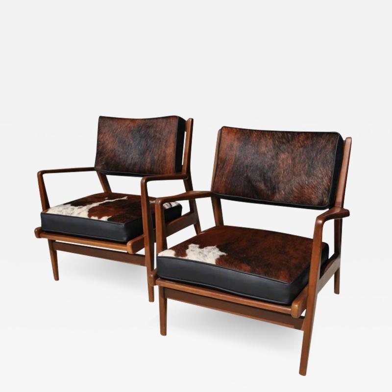 Jens Risom Pair of Vintage Midcentury Restored Jens Risom Lounge Chairs