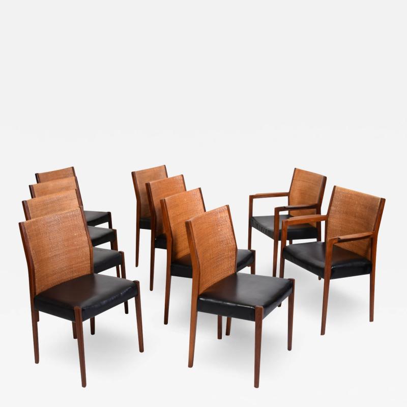 Jens Risom Set of 10 Jens Risom Dining chairs for Risom Design 1960s