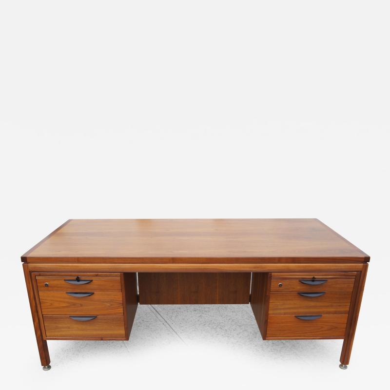 Jens Risom Solid Walnut Executive Desk by Jens Risom