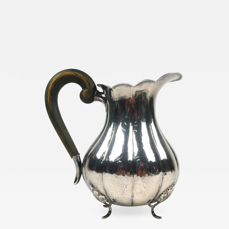 Jens Sigsaard Jens Sigsaard Danish Scrolled Silver Water Pitcher