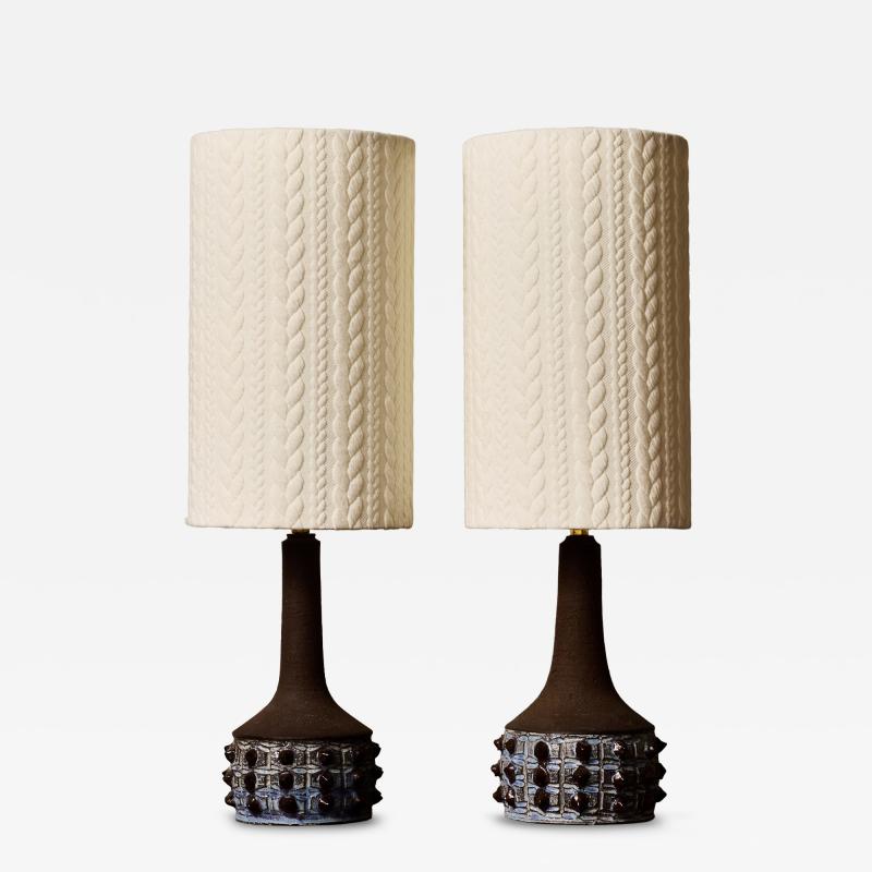 Jette Heller e Pair of Ceramic Table Lamps by Jette Heller e for Axella