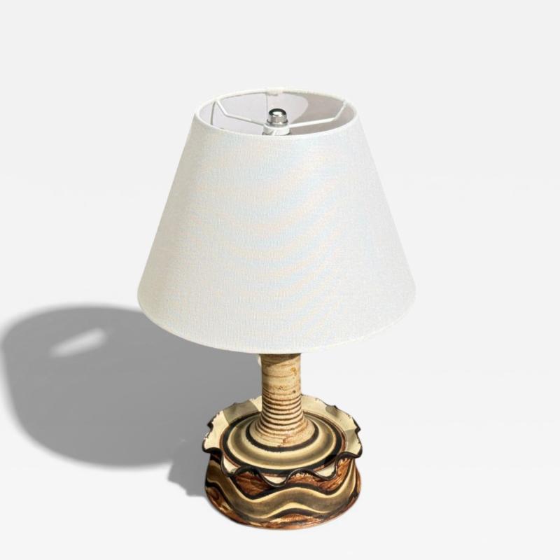 Jette Heller e Table Lamp Beige Ceramic Denmark 1970s