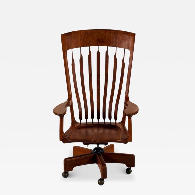 Jim Hammer Walnut High Back Desk Chair 1970