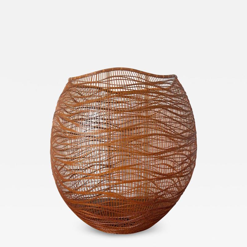 Jin Morigami Contemporary Japanese Bamboo Basket Sculpture by Morikami Jin