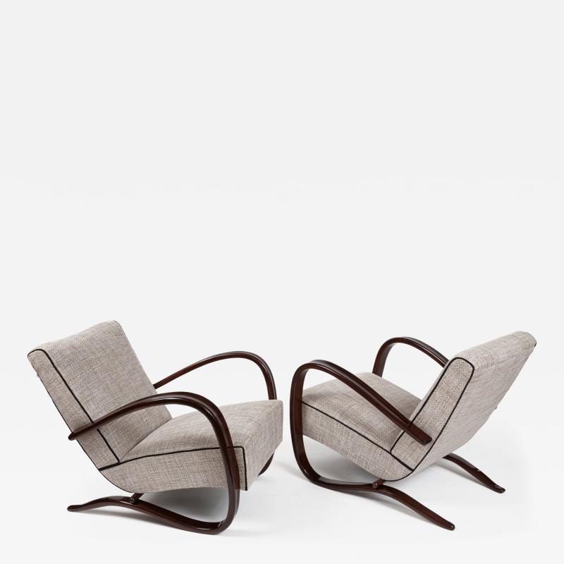 Jindrich Halabala Pair Of Art Deco Czech Lounge Chairs By Jindrich Halabala
