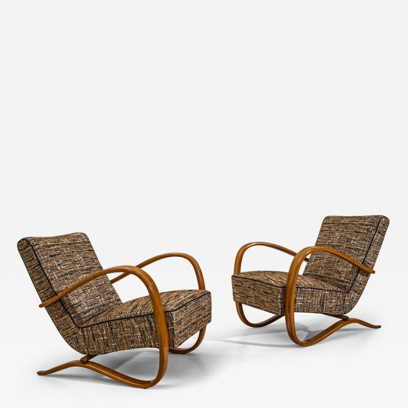 Jindrich Halabala Pair of H 269 Lounge Chairs by Jind ich Halabala Czechia 1930s