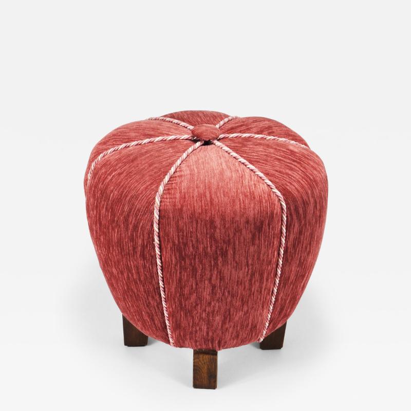 Jindrich Halabala Ros Art Deco Stool Tabouret Pouf Ottoman Vienna Austria 1930s