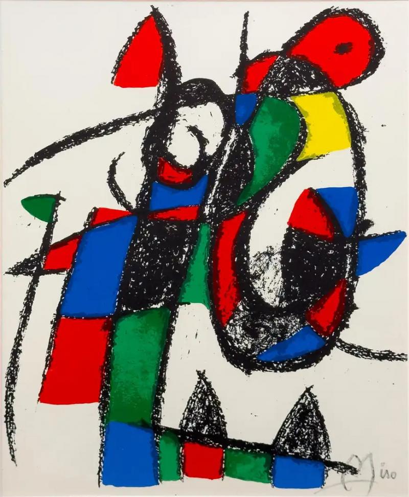 Joan Mir Joan Miro Original Lithograph From Portfolio II Maeght Paris 1975 Hand Signed