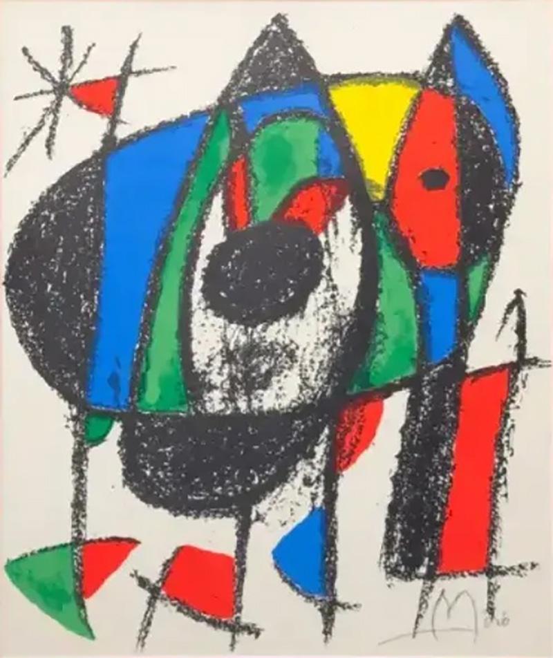 Joan Mir Joan Miro Original Lithograph II Portfolio V 1975 Hand Signed and Framed 1975