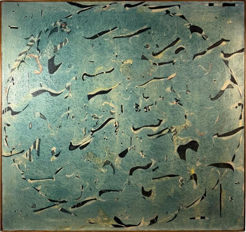 Joan Mir MID CENTURY ABSTRACT DOUBLE SIDED CANVAS PAINTING IN THE MANNER OF JOAN MIRO