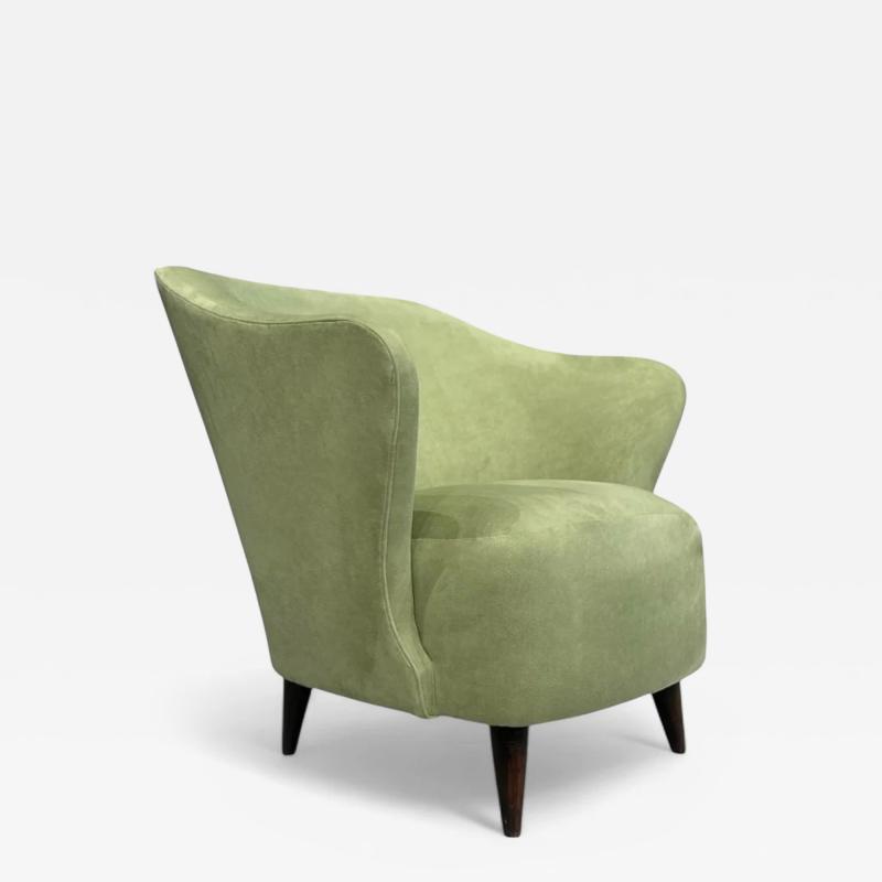 Joaquim Tenreiro Concha Armchair in Ultra Suede Att to Joaquim Tenreiro 1950s Lot 138V2