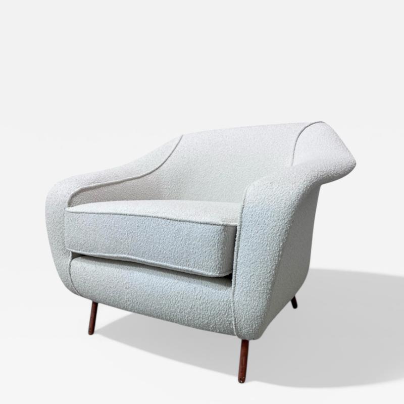 Joaquim Tenreiro Curva armchair with Tubular Legs in Boucle Joaquim Tenreiro 1960 Lot 760