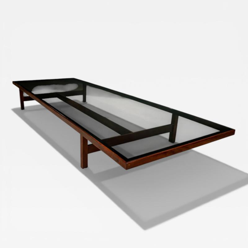 Joaquim Tenreiro Large Coffee Table in Rosewood and Glass by Joaquim Tenreiro Brazil 1950s
