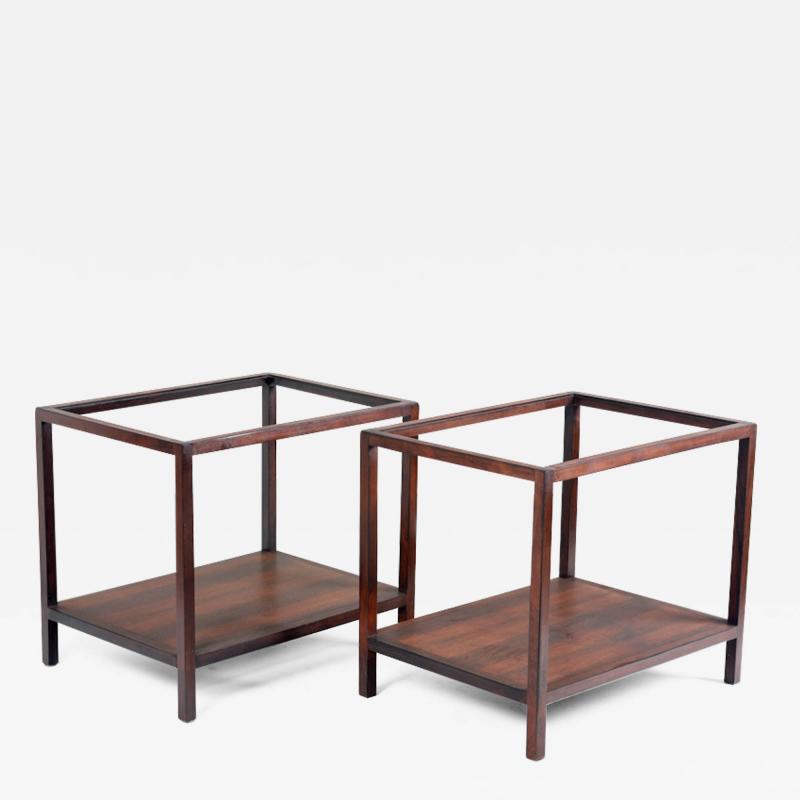 Joaquim Tenreiro Mid Century Modern Pair of Wood Side Tables by Joaquim Tenreiro Brazil 1960s