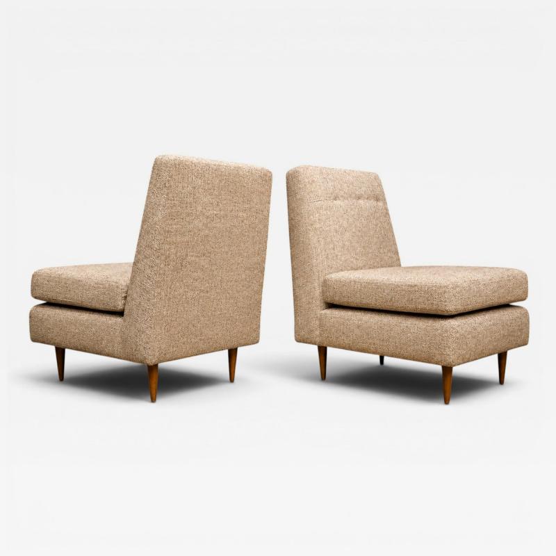 Joaquim Tenreiro Pair of L Lounge Chairs in Hardwood Chenille by Joaquim Tenreiro