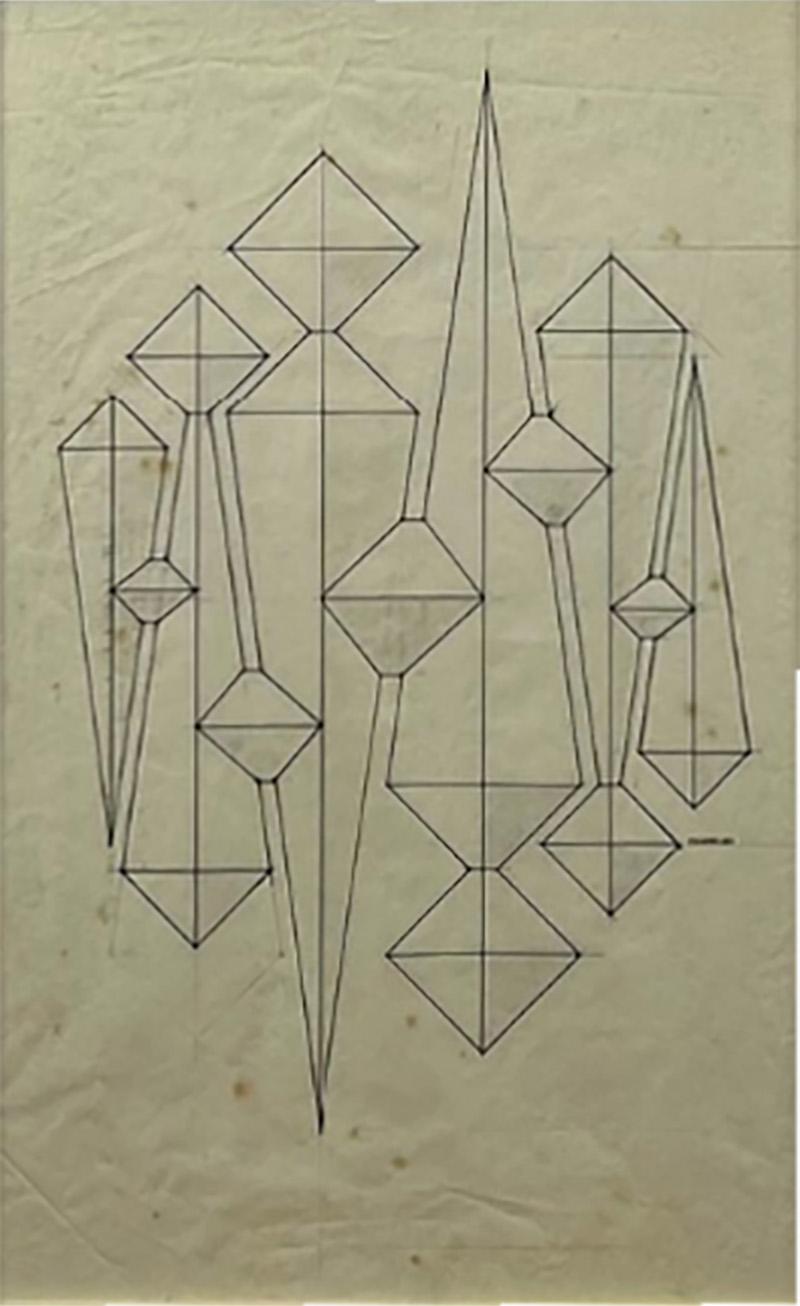 Joaquim Tenreiro Relevo Drawing ca 1980