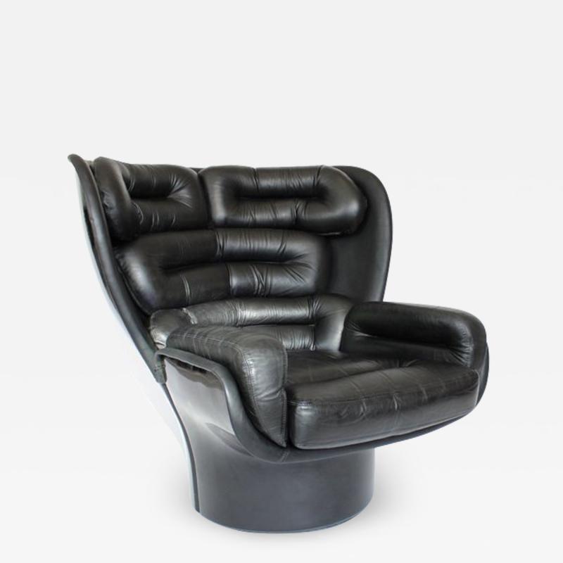 Joe Colombo JOE COLOMBO ELDA CHAIR BLACK SHELL BLACK LEATHER