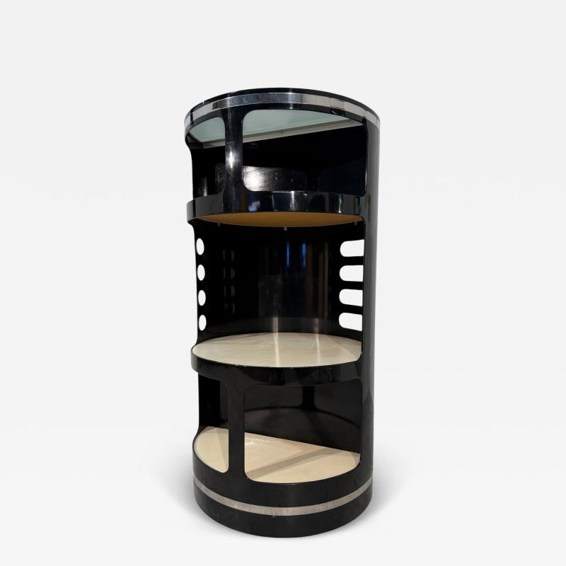 Joe Colombo Joe Colombo Black Lacquer Bar Cabinet Italy 1970s