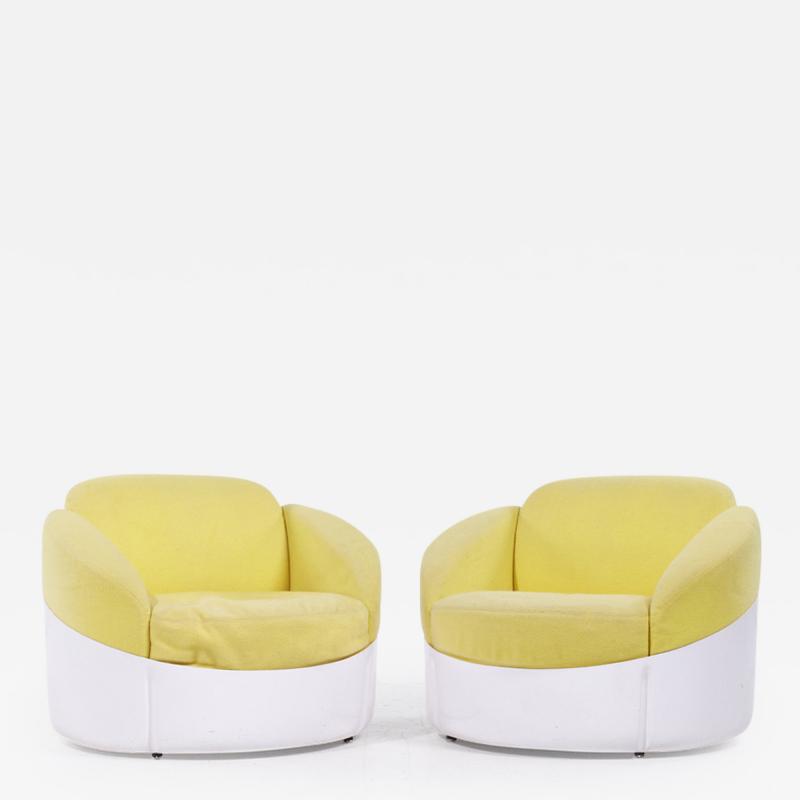 Joe Colombo Joe Colombo for Stendig Mid Century Fiberglass Lounge Chairs Pair