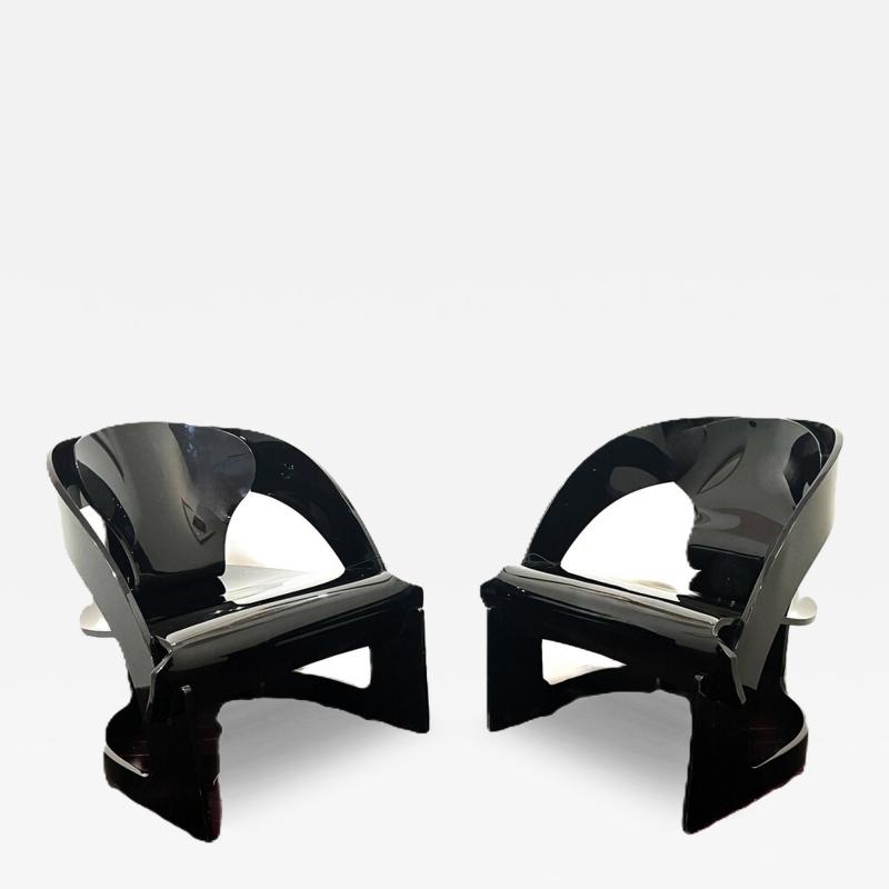 Joe Colombo Pair of Joe Colombo Acrylic Chairs for Kartell