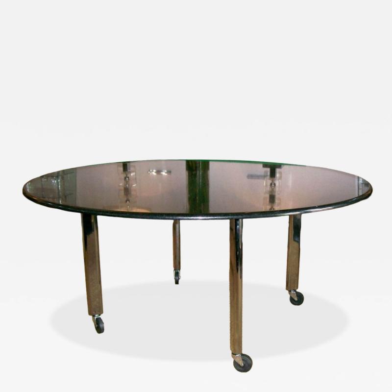 Joe D urso Joe Durso for KNOLL International Black Granite Top Round Dining Table
