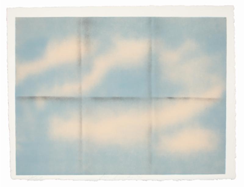 Joe Goode Grey Folded Clouds I Blue and Pink 1971