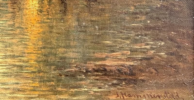Johan Christian Olsen Hammerstad Nocturnal Moonlit Campfire 