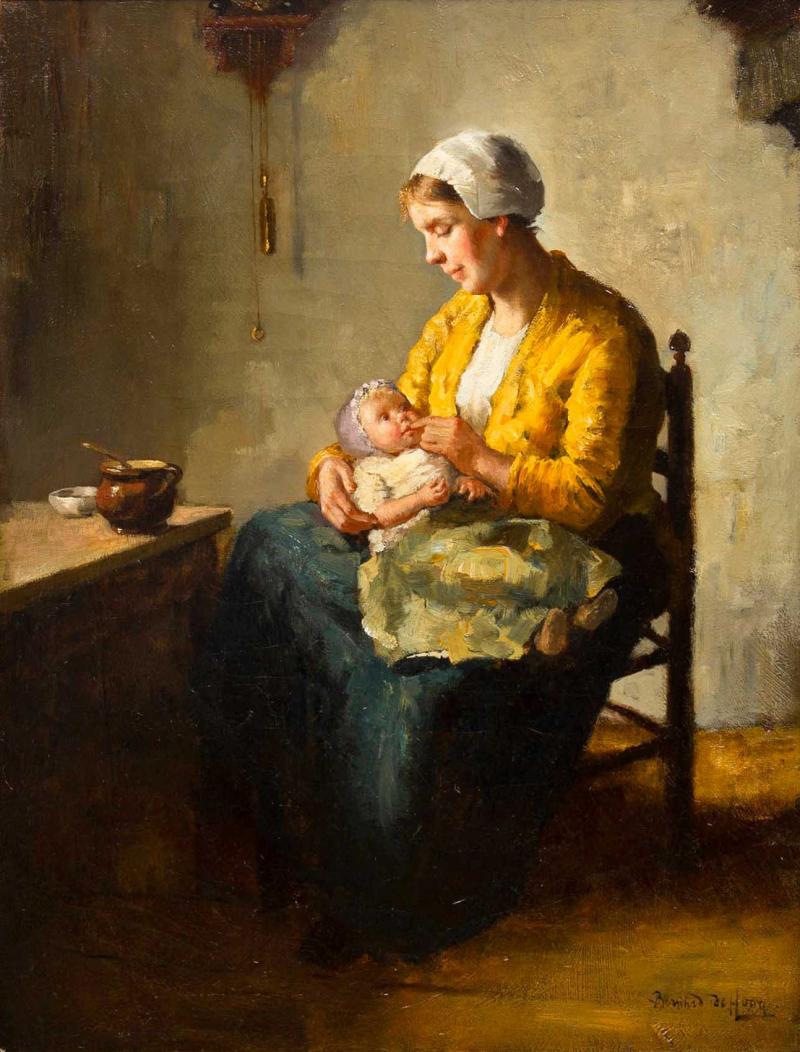 Johann Bernard de Hoog Mother and her Daughter Johann Bernard de Hoog