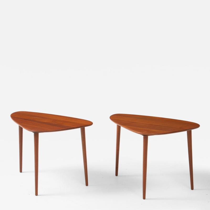Johannes Aasbjerg Johannes Aasbjerg Triangle Teak Danish Side Tables