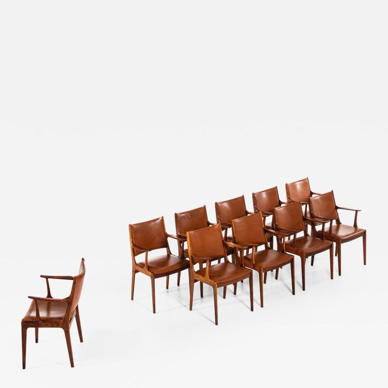 Johannes Andersen Dining Chairs Armchairs Produced by Uldum M belfabrik