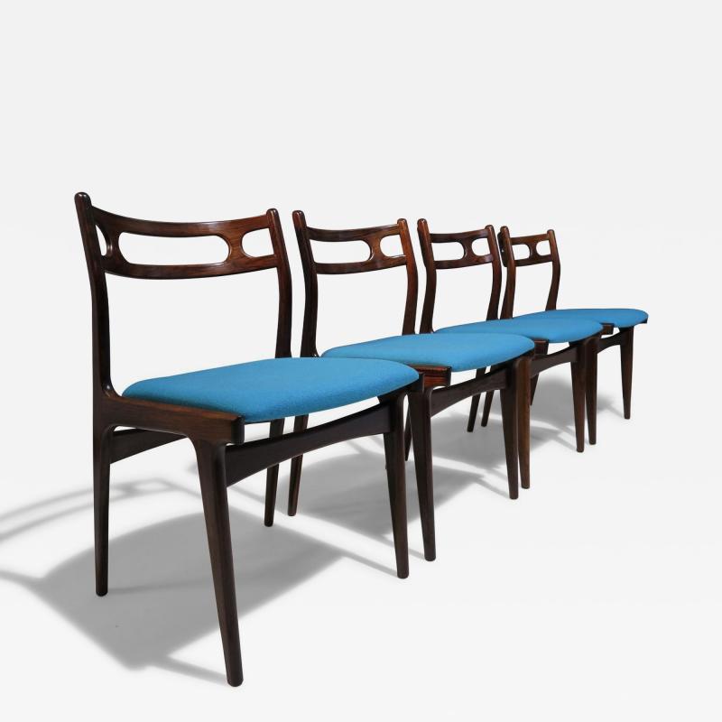 Johannes Andersen Four 4 Johannes Andersen for Uldum Moblefabrik Rosewood Dining Chairs