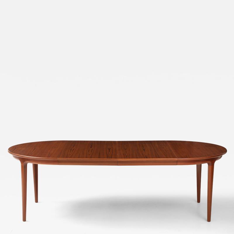 Johannes Andersen Johannes Andersen Danish Teak Dining Table With Two Leaves
