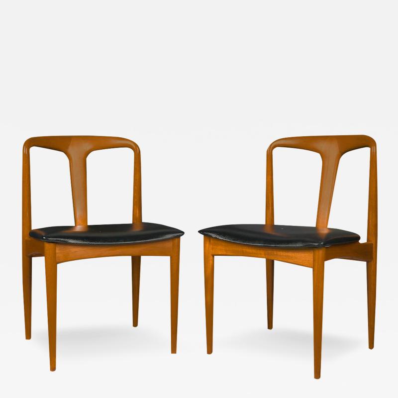 Johannes Andersen Johannes Andersen Danish Teak Mid Century Juliane Dining Chairs Pair