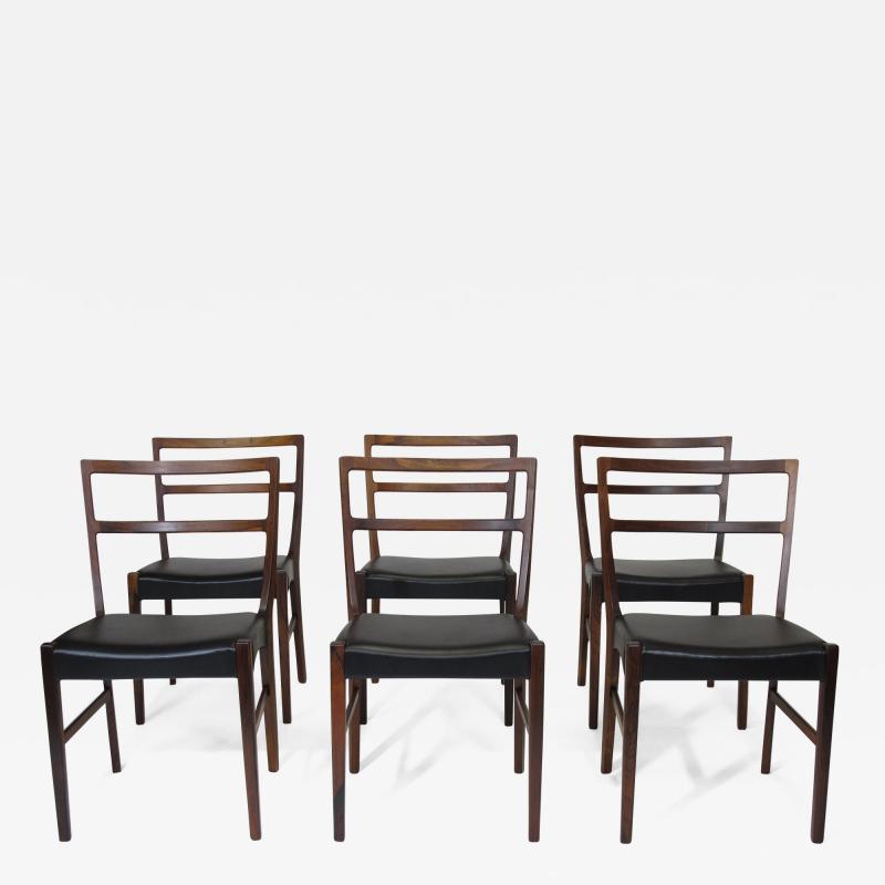 Johannes Andersen Johannes Andersen for Bernhard Pedersen Sons Rosewood Dining Chairs Set of 8