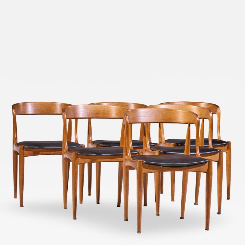 Johannes Andersen Johannes Andersen for Uldum M belfabrik Danish Teak Dining Chairs Set of 6