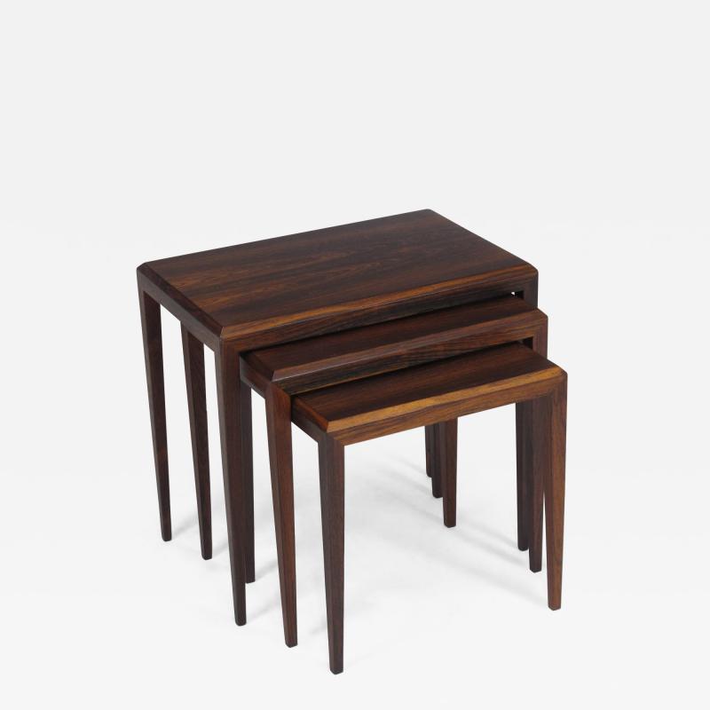 Johannes Andersen Rosewood Johannes Andersen for CF Christensen of Silkeborg Nesting Tables