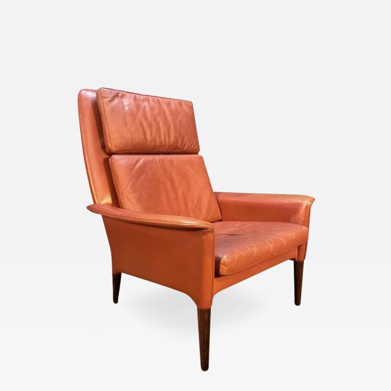 Johannes Andersen VINTAGE DANISH MID CENTURY MODERN LEATHER LOUNGE CHAIR