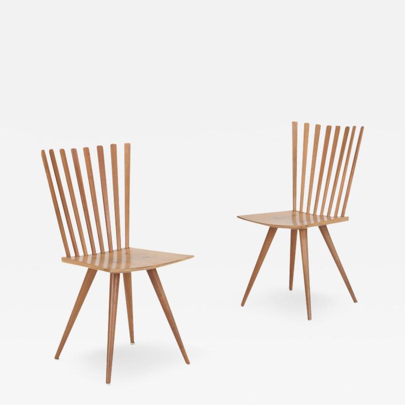 Johannes Foersom Peter Hiort Lorentzen Pair of Mikado chairs by Johannes Foersom Peter Lorenzen Denmark 1990s