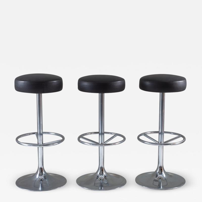 Johanson Design Set of Three Swedish Chrome Bar Stools by Johanson Design