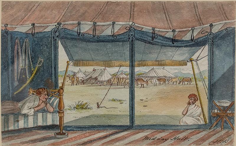 John Brownrigg Bellasis Campaign A Fine Early 19th Century Watercolor Depicting Travel in India