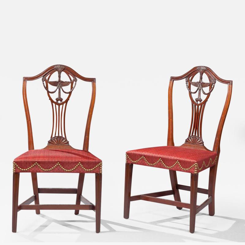 John Carlisle Pair of Federal Side Chairs Attributed to John Carlisle