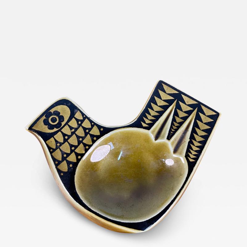 John Clappison Magpie Bird Dish by John Clappison in Chartreuse