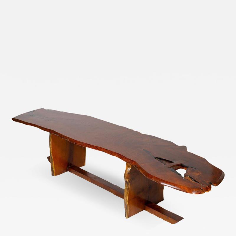 John David Sackett John David Sackett Burled Mesquite Bench After George Nakashima Butterfly Joint